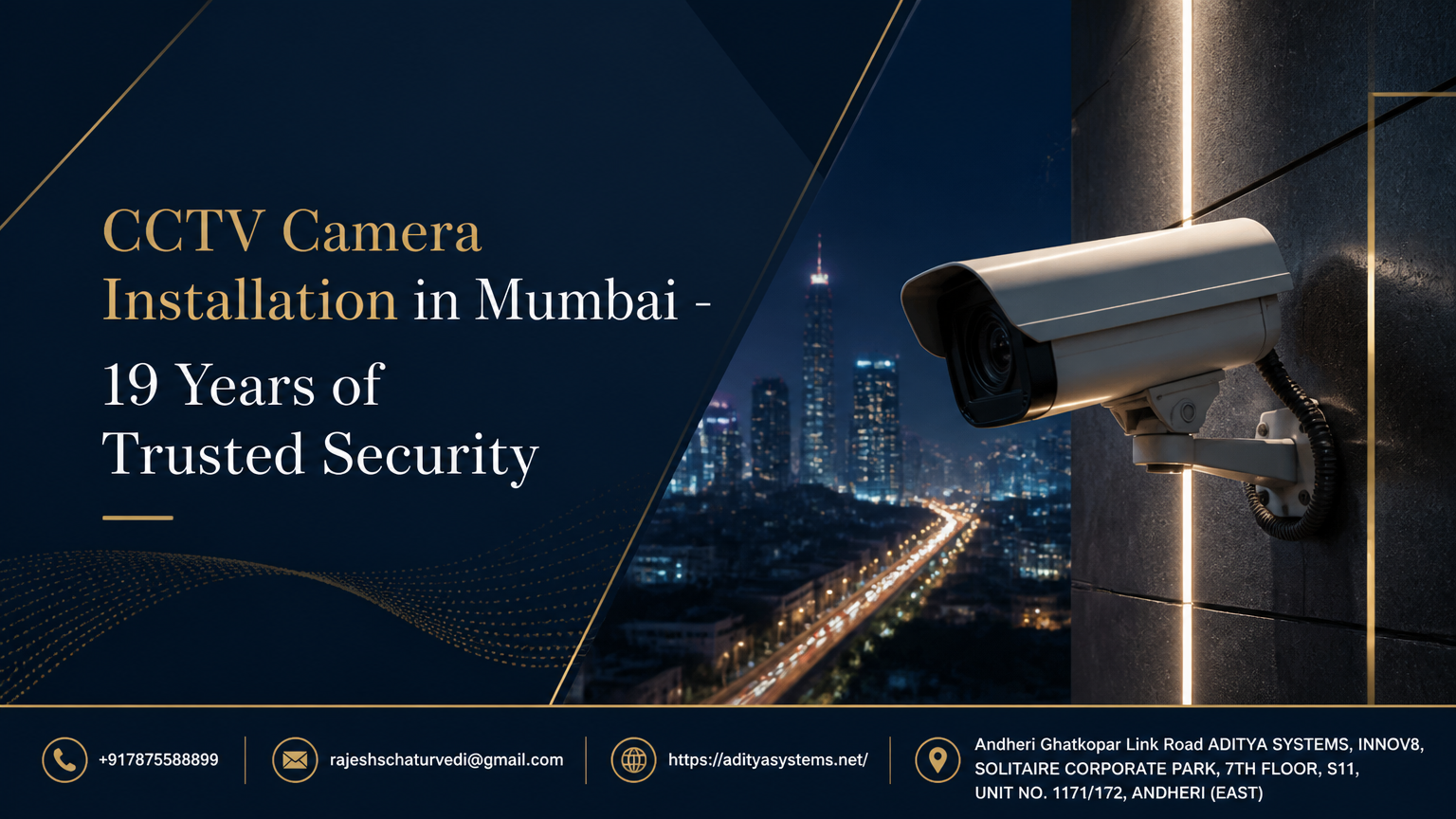 CCTV Camera Installation in Mumbai – 19 Years of Trusted Security Solutions