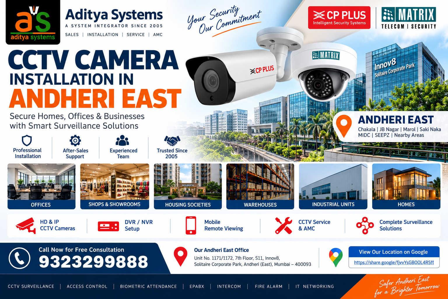 CCTV Camera Installation in Andheri East – Aditya Systems