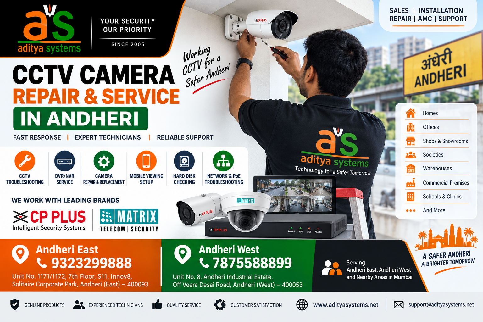 CCTV Camera Repair & Service in Andheri – Aditya Systems
